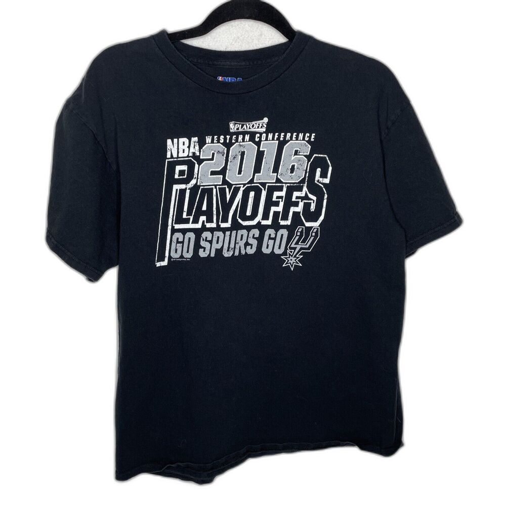 2016 NBA Playoffs San Antonio Spurs T-Shirt Size Large Black